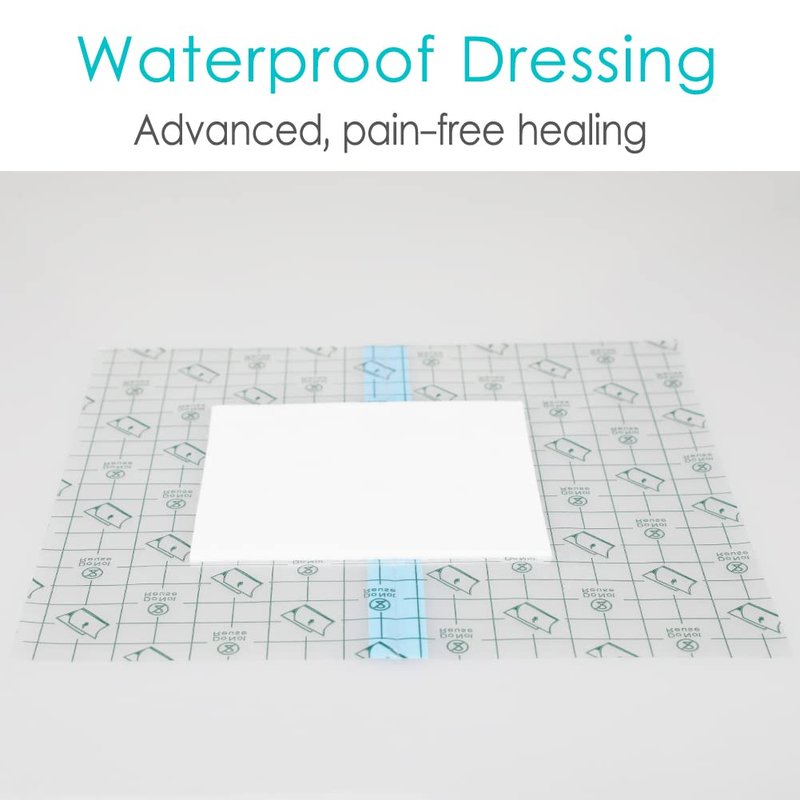 Waterproof Shower Cover with Non-Stick Center Pad for Large Port Surgery Incisions Protector Patch Transparent Film Clear Adhesive Wounds Dressing Bandage Shields (6x6 inch (Pack of 25))