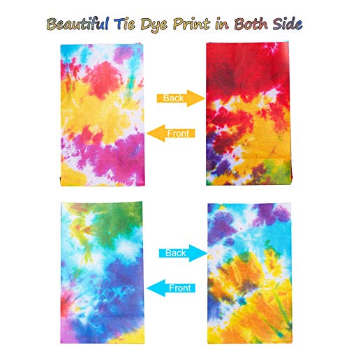 Zonon Tie Dye Paper Bags, 24 Pcs Party Favor Bags for Birthday Gift
