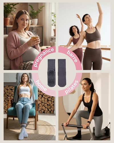 Non-Slip Pilates Socks with Grips - 3 Pairs White