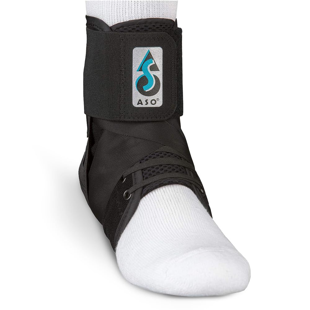 Med Spec ASO Speed Lacer (Large, Black) – Ankle Brace for Sprained Ankle and Peroneal Tendonitis, Orthopedic Ankle Support for Men, Women, Adults, Teens and Kids, Sports Injury Recovery, 223615