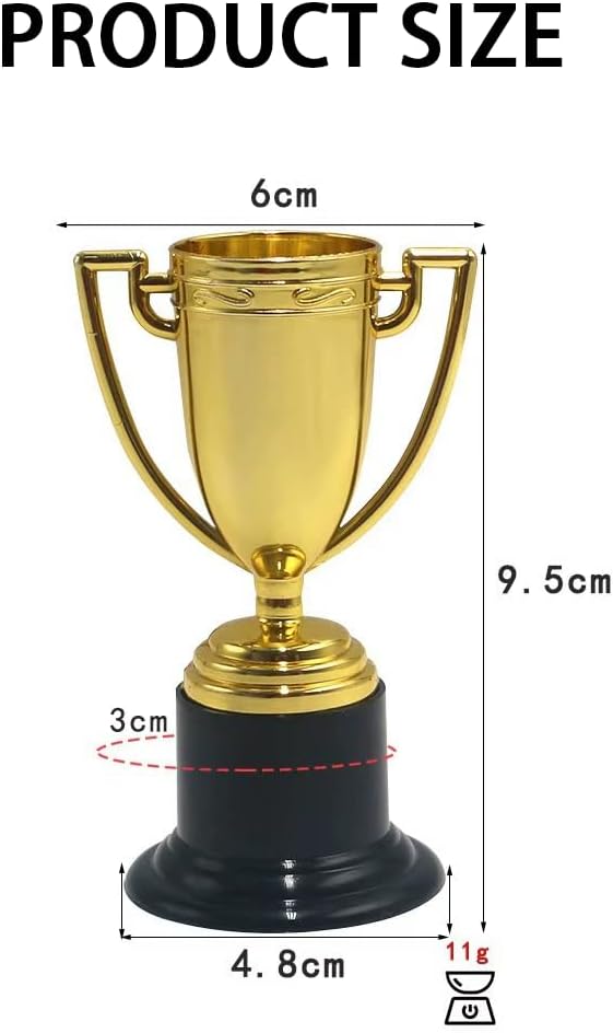 Mini Gold Award Trophy Cups - 4 PCS 3.74 Inch Plastic Trophies for Graduation & Sports Events