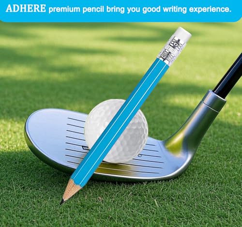 25-Piece Hexagon Golf Pencils with Eraser - 2B Graphite - Light Blue