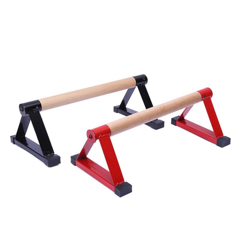 Push Up Bar, 1 Pair Wooden Push-Ups Bars Press-Up Support Stand Gym Exercise Equipment with Non-Slip Sturdy Structure Pushup Double Rod for Calisthenics, Fitness and Handstand for Women Men (Black)