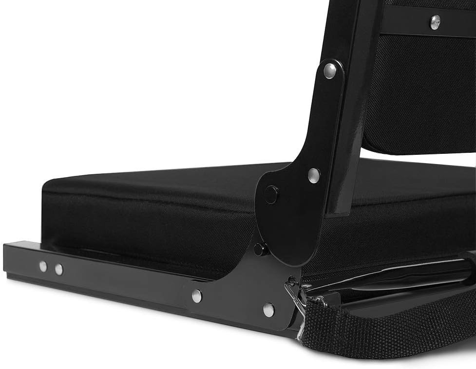 Ultra Comfy Stadium Seats by [Brand Name] - Padded Foam Bleacher Chairs with Back Support | Portable Black
