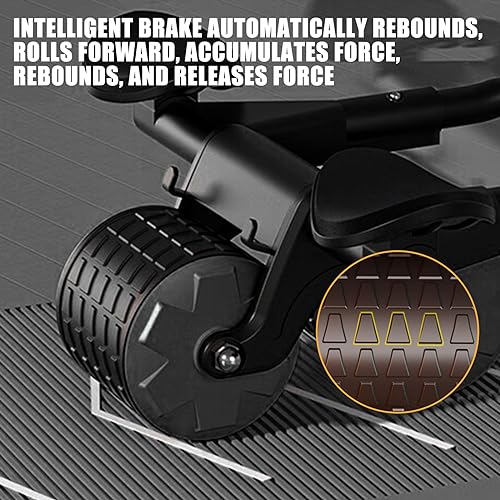 Automatic Rebound Ab Roller for Core Strength Training - Black