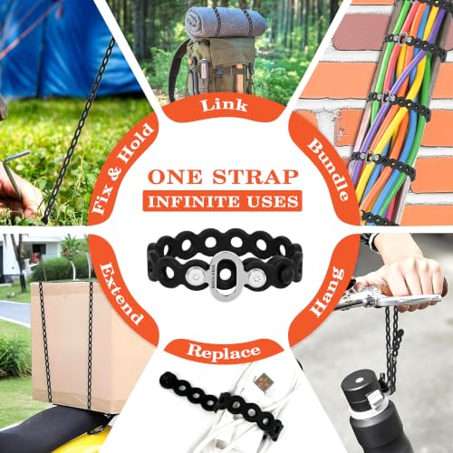 Black Modular Straps 9.5" & 18.5" - Multi-Use Gear Organizer, Secure & Stretchable