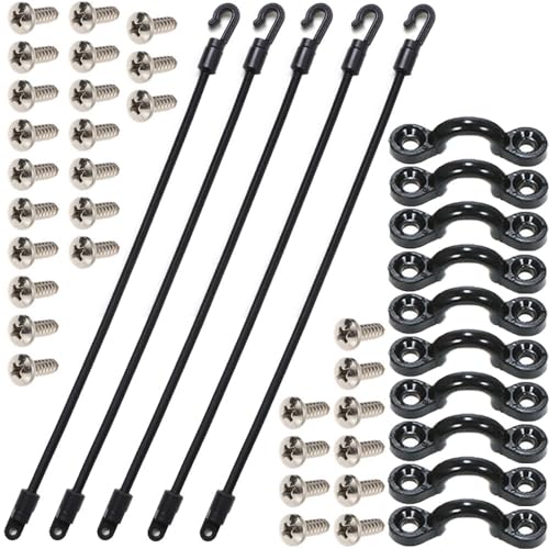 Borogo 12 Inch Adjustable Boat & Kayak Rod Tamer Strap Holders - 5 Pack