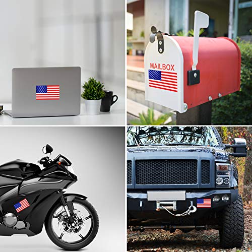 Reflective American Flag Sticker Decal - 3 Pack, 5x3 Inches