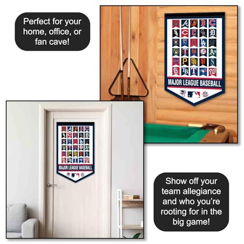 Baseball Team Pennant Banner - 15x24 Inch Soft Felt