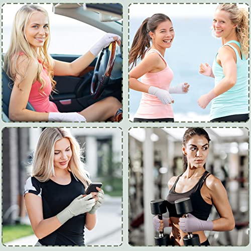 UV Protection Fingerless Gloves for Women - Light Gray, White, Pink, Purple