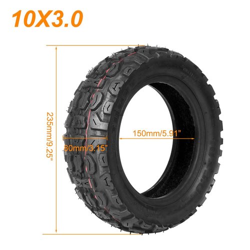Electric Scooter Tire 10x3.0 Off Road Tire Set 80/65-6 255x80 10 inch Replacement for 6" Rim Road Tyre Non-Slip Surface for Kugoo M4 Pro Kirin M4 / M3 Scooter E-Bike ATV Dirt Bike 10x3.0