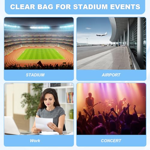 Clear Stadium Bag - Crossbody Satchel with Adjustable Strap