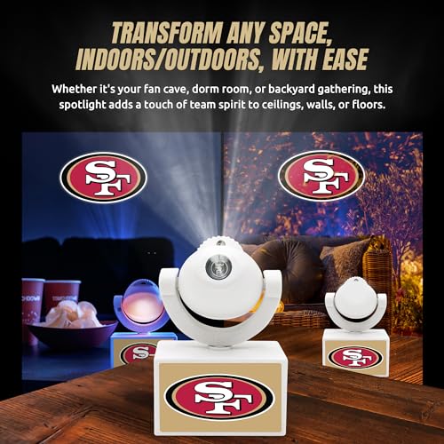 San Francisco 49ers LED Mini Spotlight Projector - Adjustable & Portable