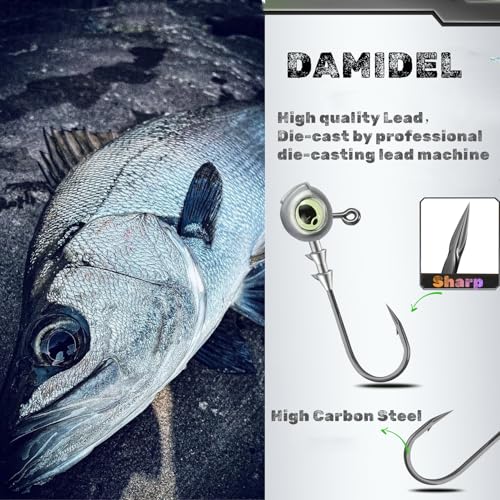 50Pcs Swimbait Jig Heads Fishing Hooks with 3D Luminous Eyes - Saltwater & Freshwater