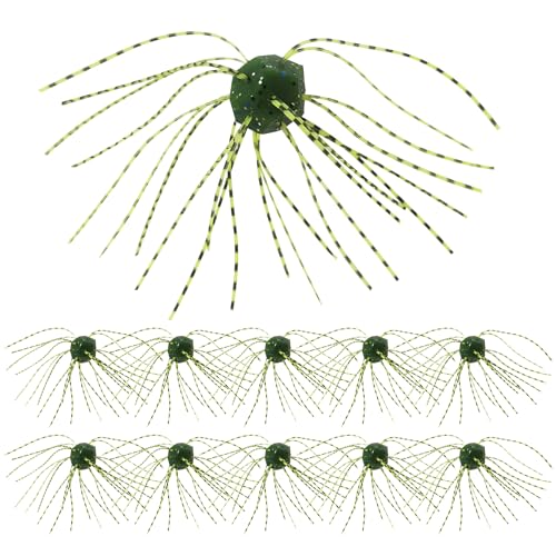 Soft Dice Fishing Lures with Lifelike Tentacles - Green, 10PCS
