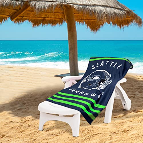 Seattle Seahawks Stripes Beach Towel - 30" x 60"
