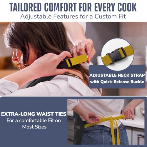 Pittsburgh Steelers Cooking Apron - Adjustable, 4 Pockets, Black