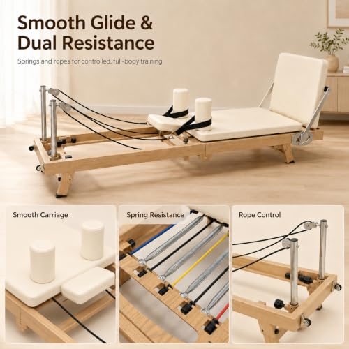 75" Foldable Pilates Reformer with Jumpboard & Foot Bar - 74.80"D x 18.90"W x 7.87"H