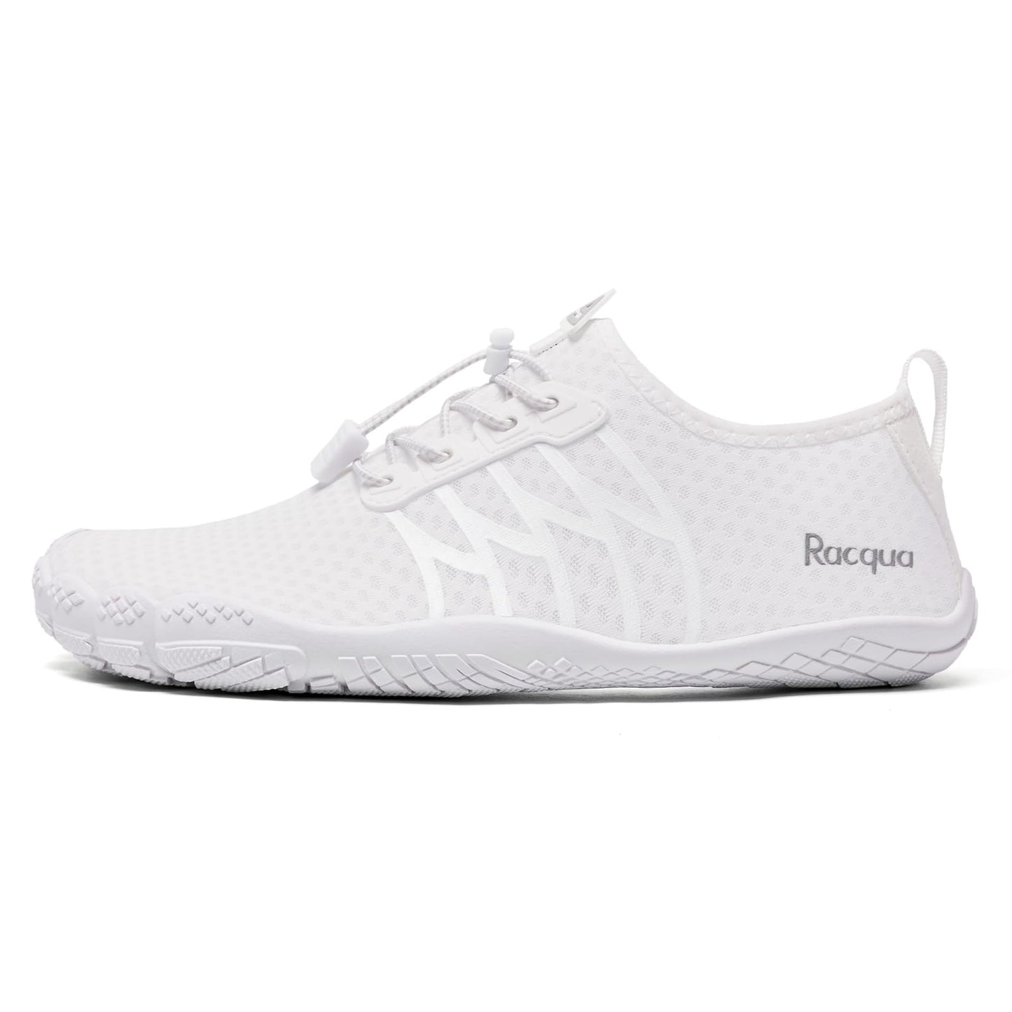 Racqua Water Shoes Lightweight Aqua Shoes Quick-Dry Breathable Swim Shoes Beach Barefoot Outdoor for Women White 9 Women/8 Men