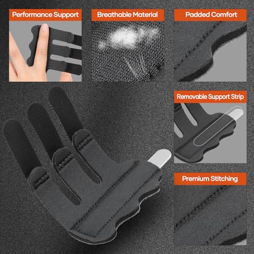 Trigger Finger Splint 2pcs - Adjustable Pain Relief Brace for Index, Middle, Ring Finger - Black
