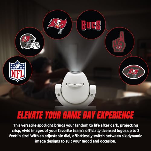 Tampa Bay Buccaneers LED Mini Spotlight Projector - Adjustable & Rechargeable