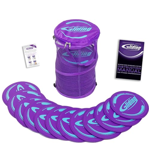Gliding Exercise Discs - 25 Pair Purple Sliders for Fitness