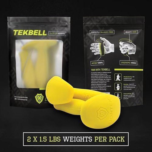 Tekbell by Liontek - 1.5lb Ergonomic Hand Weight Pair for Shadowboxing, Running, Jogging, Walking, and Cross-training