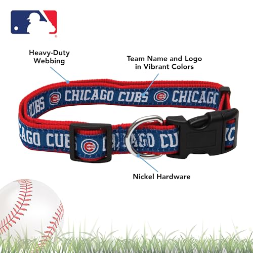 Chicago Cubs Dog Collar - Adjustable Heavy-Duty Pet Accessory