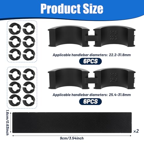 Bicycle Handlebar Spacers - 12 Pcs Anti-Vibration Rubber Gaskets