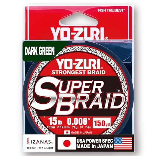 Duel Yo-Zuri SuperBraid Dark Green Fishing Line 150 Yards, 15 lb Test