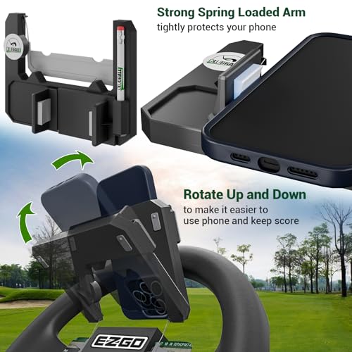 Golf Cart Phone Mount - Steering Wheel Holder for Club Car, EZGO, Yamaha