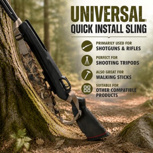 HuntPal Two Point Slip On Shotgun Sling - No Drill, Non-Swivel, Universal