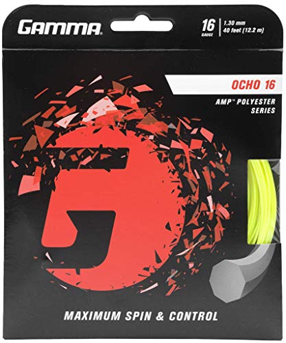 GAMMA OCHO 16 Gauge Neon Yellow Tennis String - Octagonal Shape
