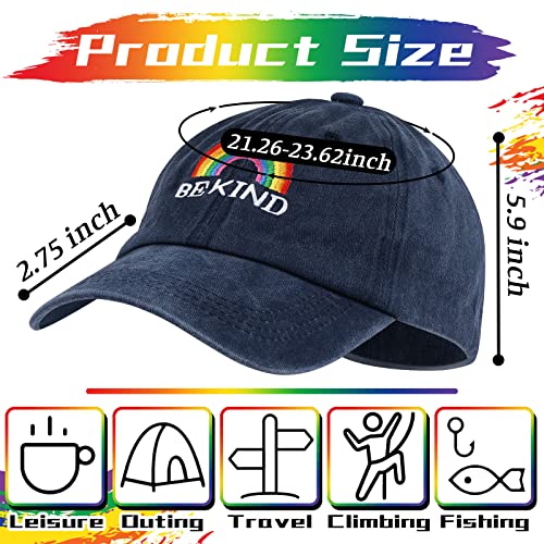 Pride Rainbow Baseball Cap - Adjustable 4 Pcs Set - Multicolor