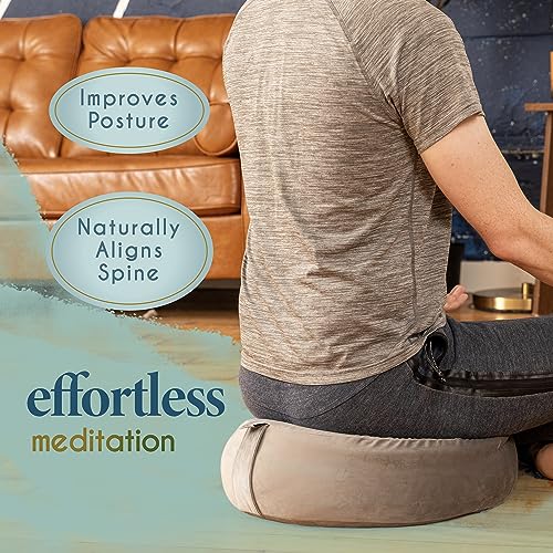 Buckwheat Meditation Cushion - Velvet Floor Pillow, Ocean Abyss