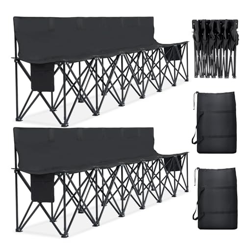 6-Seat Portable Soccer Bench with Back Rest & Carry Bag