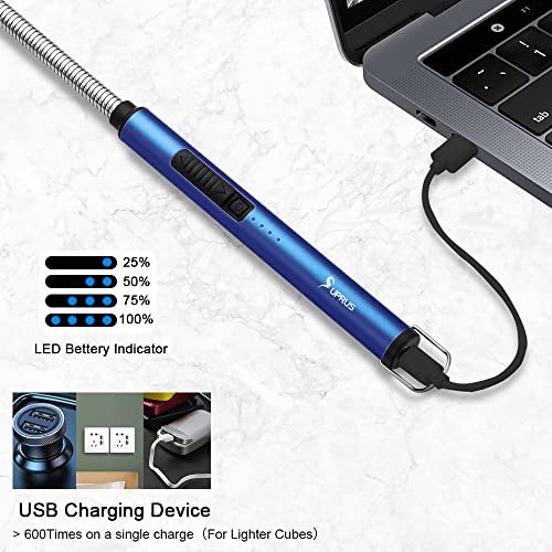 USB Rechargeable Electric Candle Lighter with 360° Flexible Neck - Dark Blue