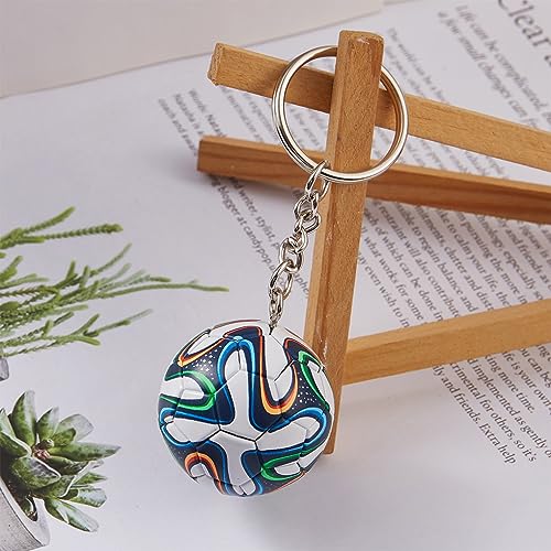 Geometric Soccer Ball Keychain - Black & Silver 2014 Braz