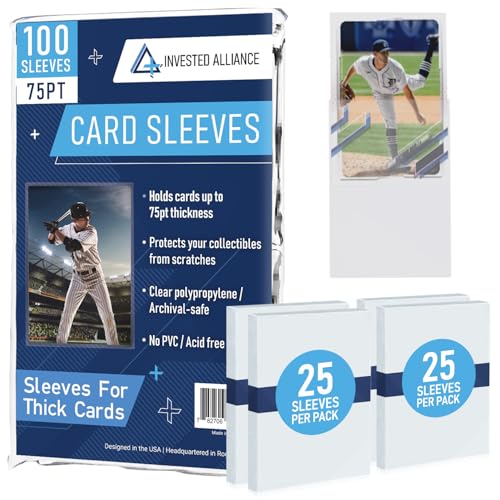 Premium Penny Sleeves for Trading Cards - 100 Count, 75PT