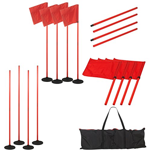 Soccer Corner Flags Training Set with Weighted Bases - Red