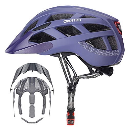 Bike Helmet with Light - Matte Purple, M (55-58cm) - Safe & Lightweight