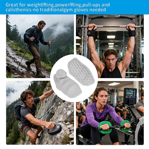 Anti-Slip Workout Grips - Ergonomic Rubber Hand Protector Gloves - Gray