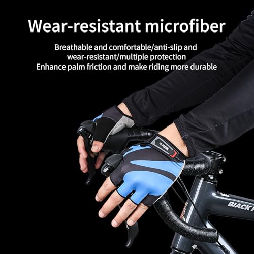 Fingerless Cycling Gloves for Men & Women - Black, Medium