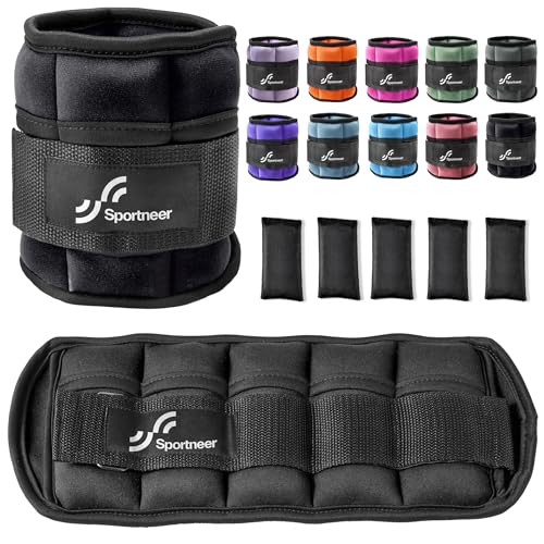 Adjustable Ankle Weights, 2-10 lbs Per Pair, Soft Neoprene