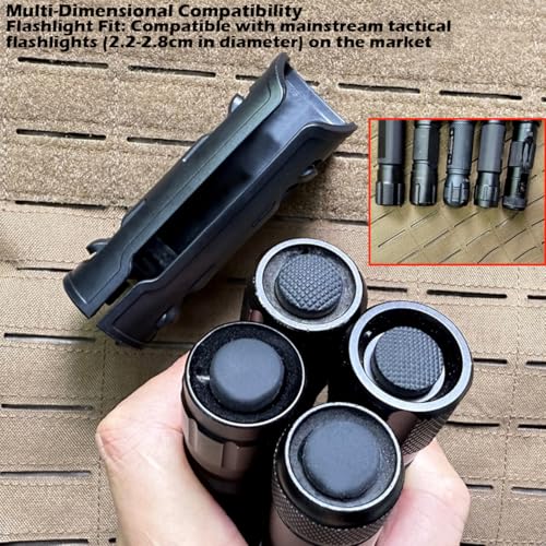 Tactical Flashlight Holster with Quick-Draw & Molle Mount for Duty Belt