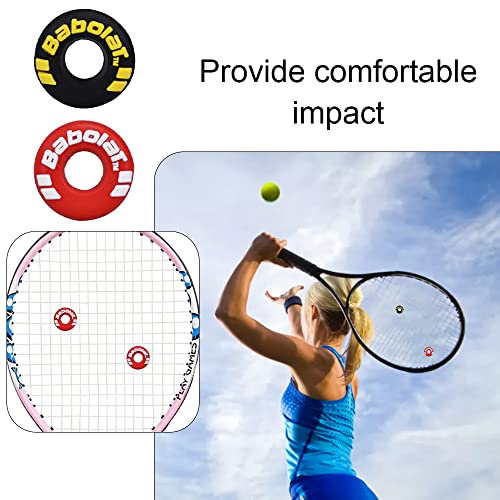 4-Piece Tire Shape Tennis Racket Vibration Dampener - Black & Red