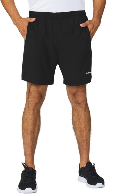 Baleaf Men's 5" Running Shorts - Lightweight Quick-Dry Athletic Wear with Zipper Pocket for Gym & Sports