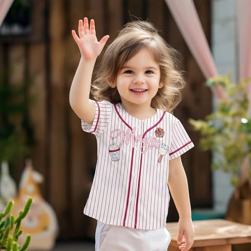 Hawaiian Baseball Jersey for Toddler Girls Summer Vacation Theme Park