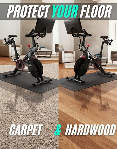 Exercise Bike Mat 30" x 60" - Non-Slip, Waterproof & Floor Protector