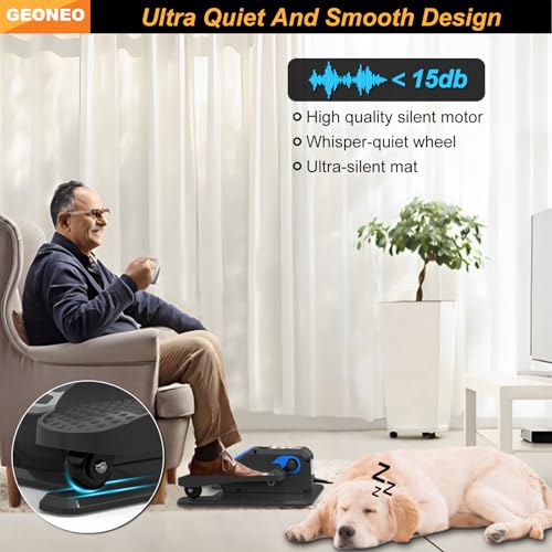 Under Desk Elliptical Machine - Electric Pedal Exerciser for Seniors - Blue